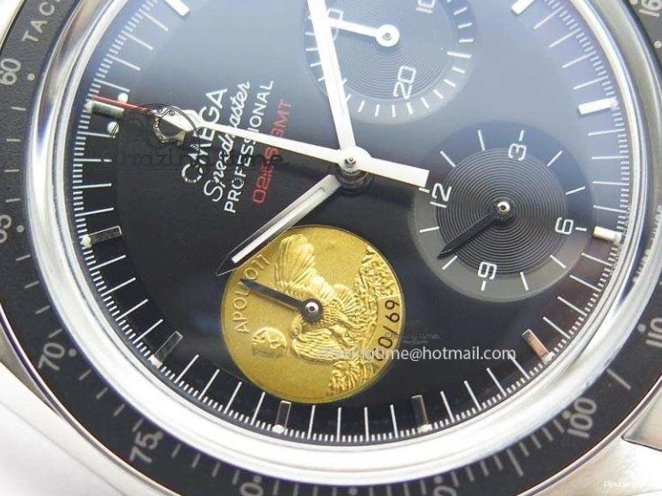 0315 Effortless Speedmaster Apollo 11 On SS Bracelet Manual Winding Chrono Movement 8225